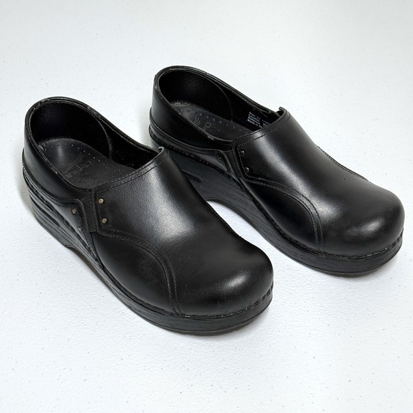 Dansko Clogs Womens 6.5 7 US 37 EU Phoebe Black Leather Nursing Professional - Picture 1 of 14